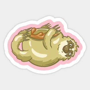 Sloth Coffee Cup Cartoon Illustration Sticker